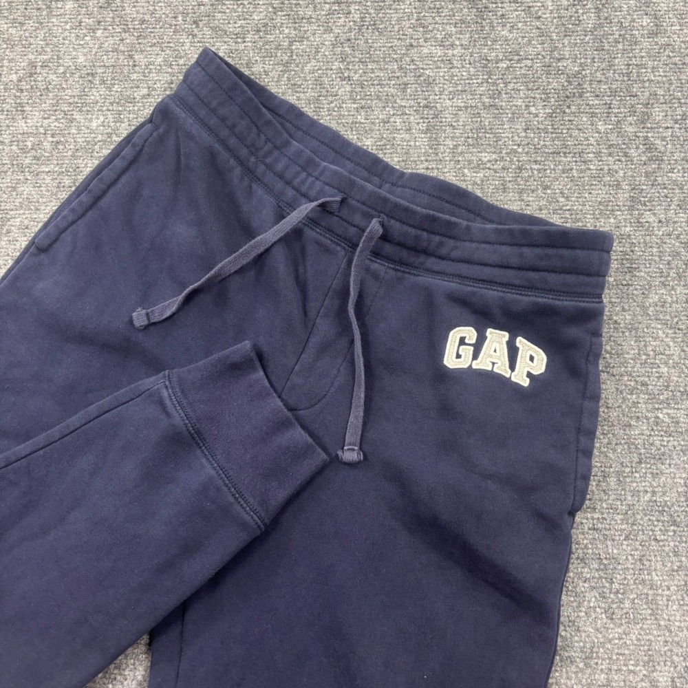 Gap Jogger Sweatpants Medium Navy Blue Embroidered Logo Fleece Men's